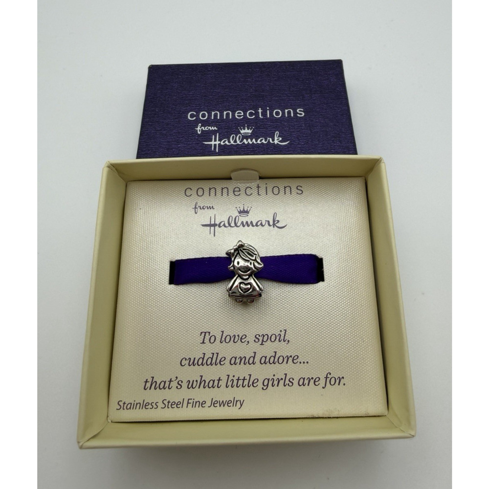 Hallmark Connections Stainless Steel Little Girl Charm Bead New in Box